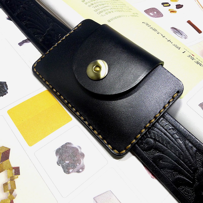 Leatherwork Belt - Blongk Ultra thin Waist Bag Genuine