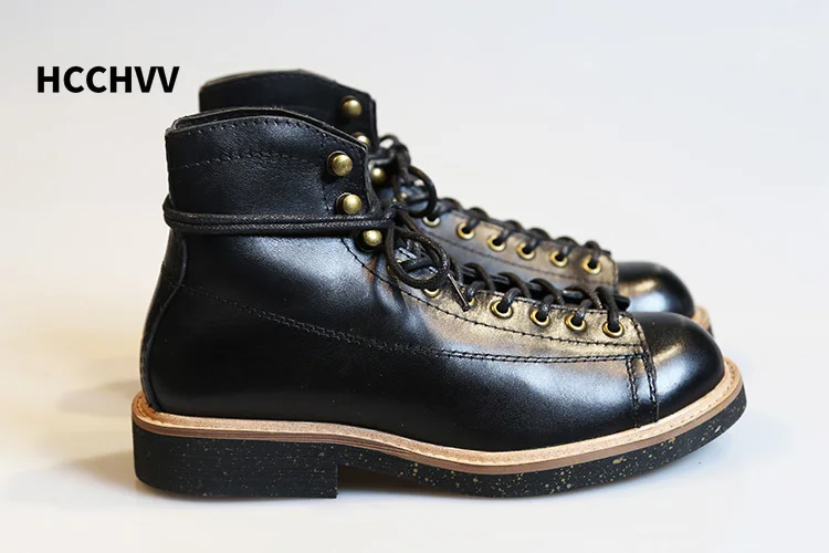 Men's Round Head Locomotive Wo - Leather Work Women Shoes ulasan dan harga