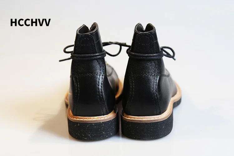 Men's Round Head Locomotive Wo - Leather Work Women Shoes ulasan dan harga
