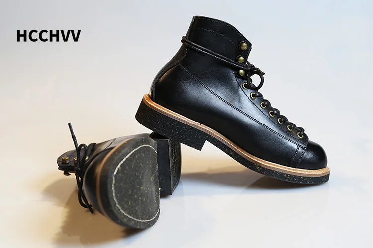Men's Round Head Locomotive Wo - Leather Work Women Shoes ulasan dan harga