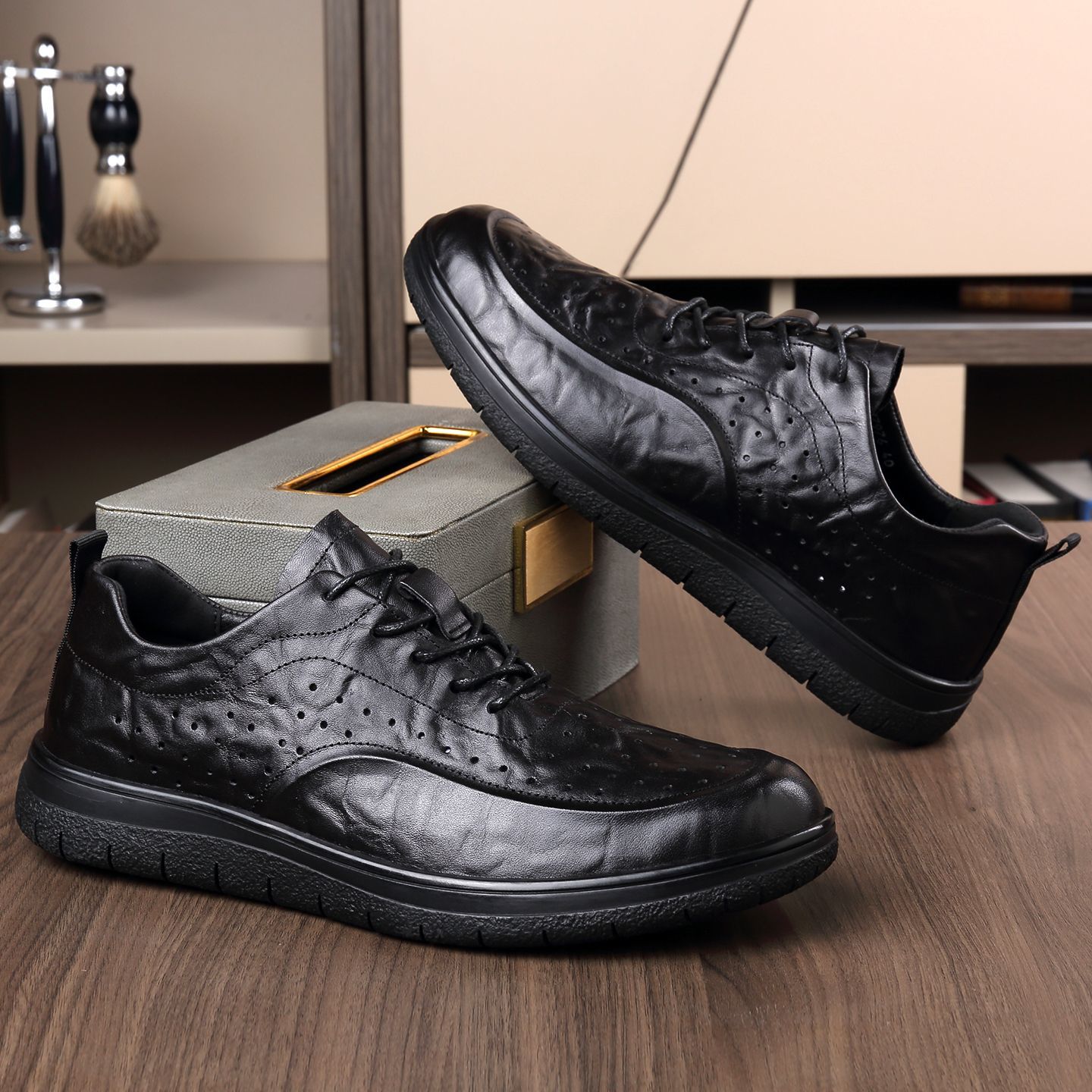 Casual Genuine Leather Shoes E - Leather Work Outfit ulasan dan harga