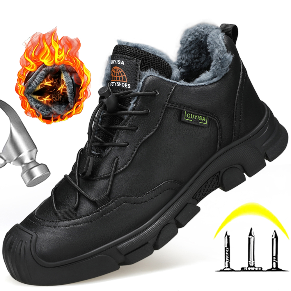 Men's Winter Boots Leather Sho - Leather Work Women Shoes ulasan dan harga
