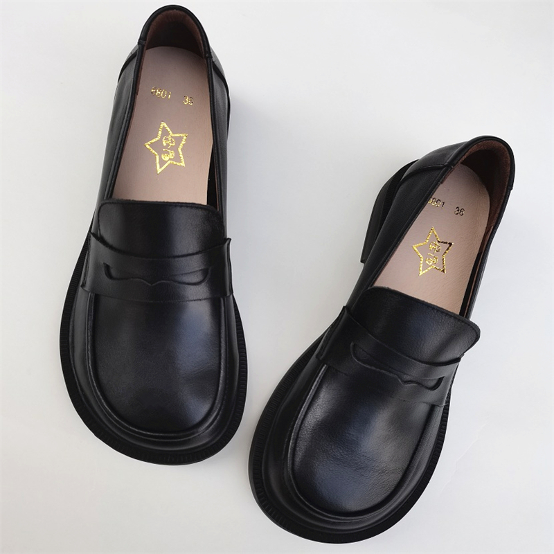 Careaymade-Women's Casual Shoe - Leather Work Heels ulasan dan harga