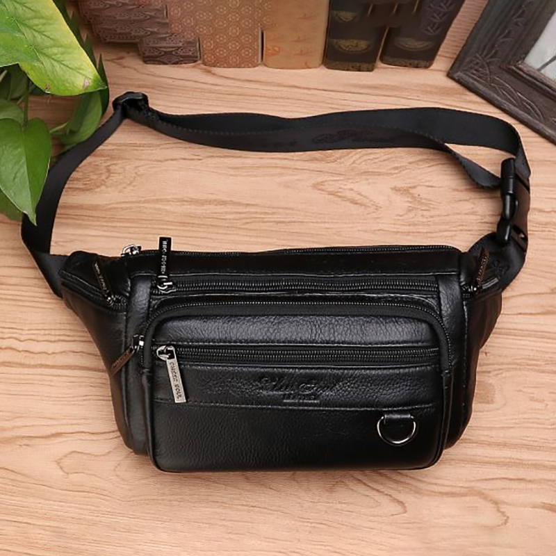 Men Waist Fanny Bags Sling Che - Leatherwork Belt ulasan dan harga