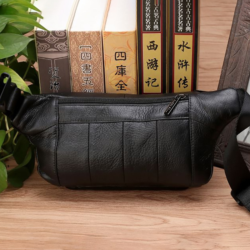 Men Waist Fanny Bags Sling Che - Leatherwork Belt ulasan dan harga