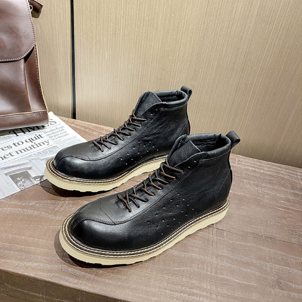 Men's Genuine Leather Hollow O - Leather Work Outfit ulasan dan harga