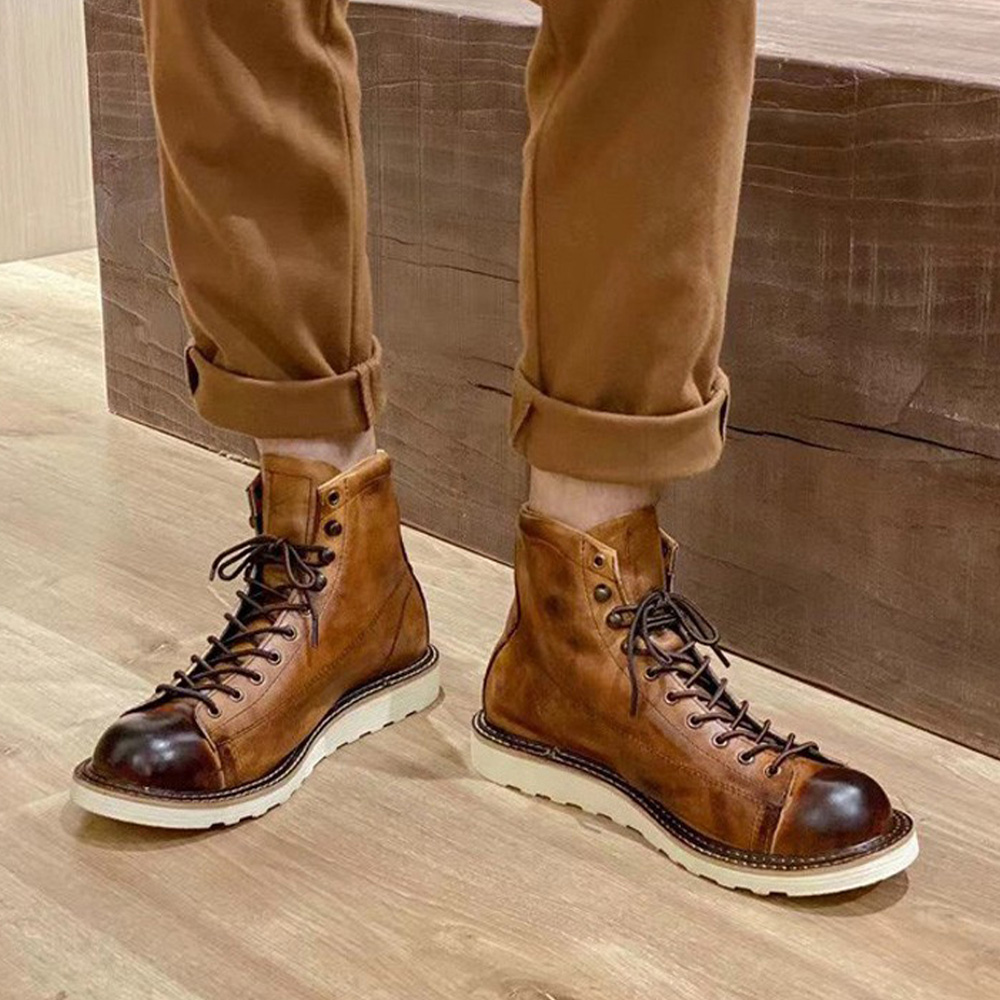 Men's Genuine Leather Hollow O - Leather Work Outfit ulasan dan harga