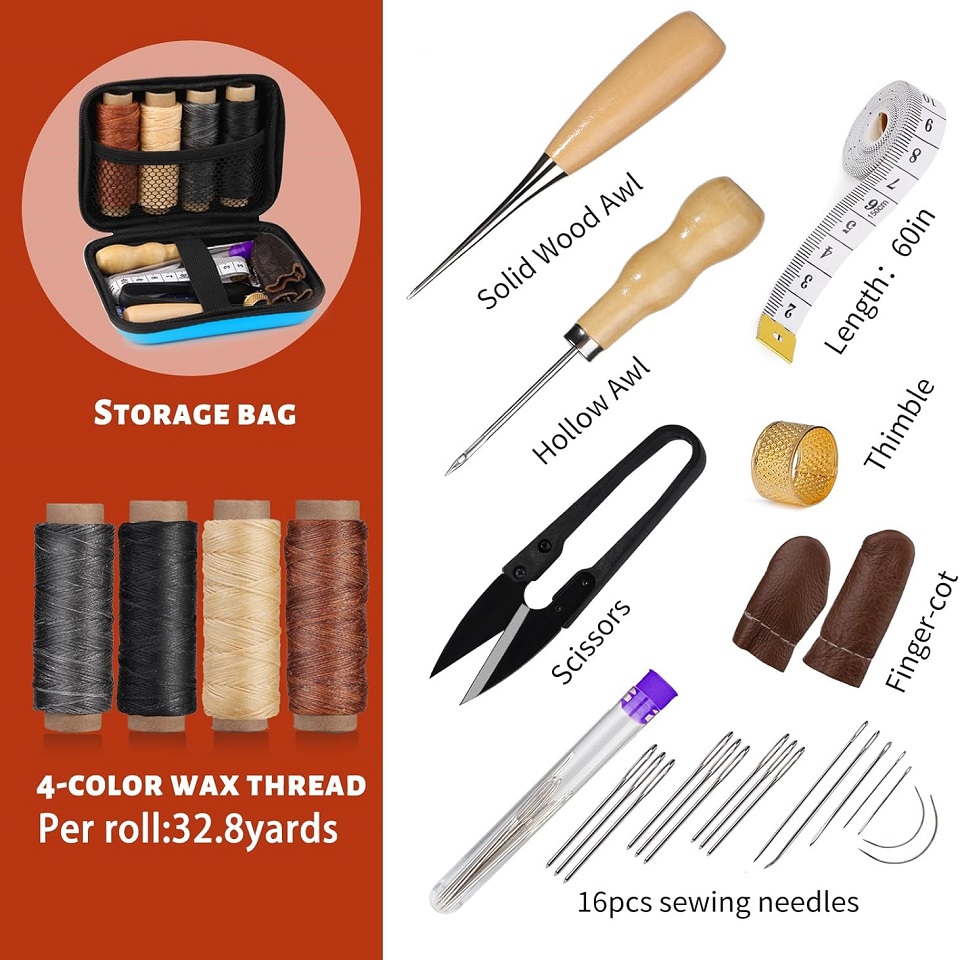 BUDDUR Leather Sewing Tools Ki - Leatherwork Awl ulasan dan harga