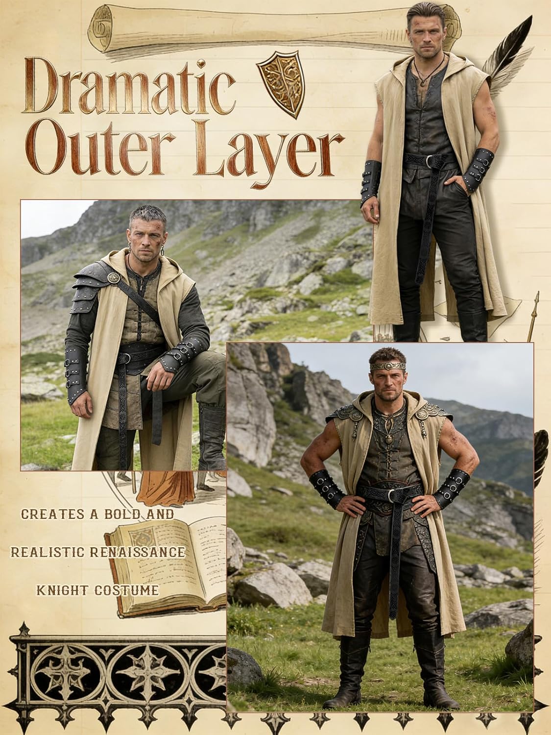 Men’s Renaissance Costume Set  - Leatherwork Belt ulasan dan harga