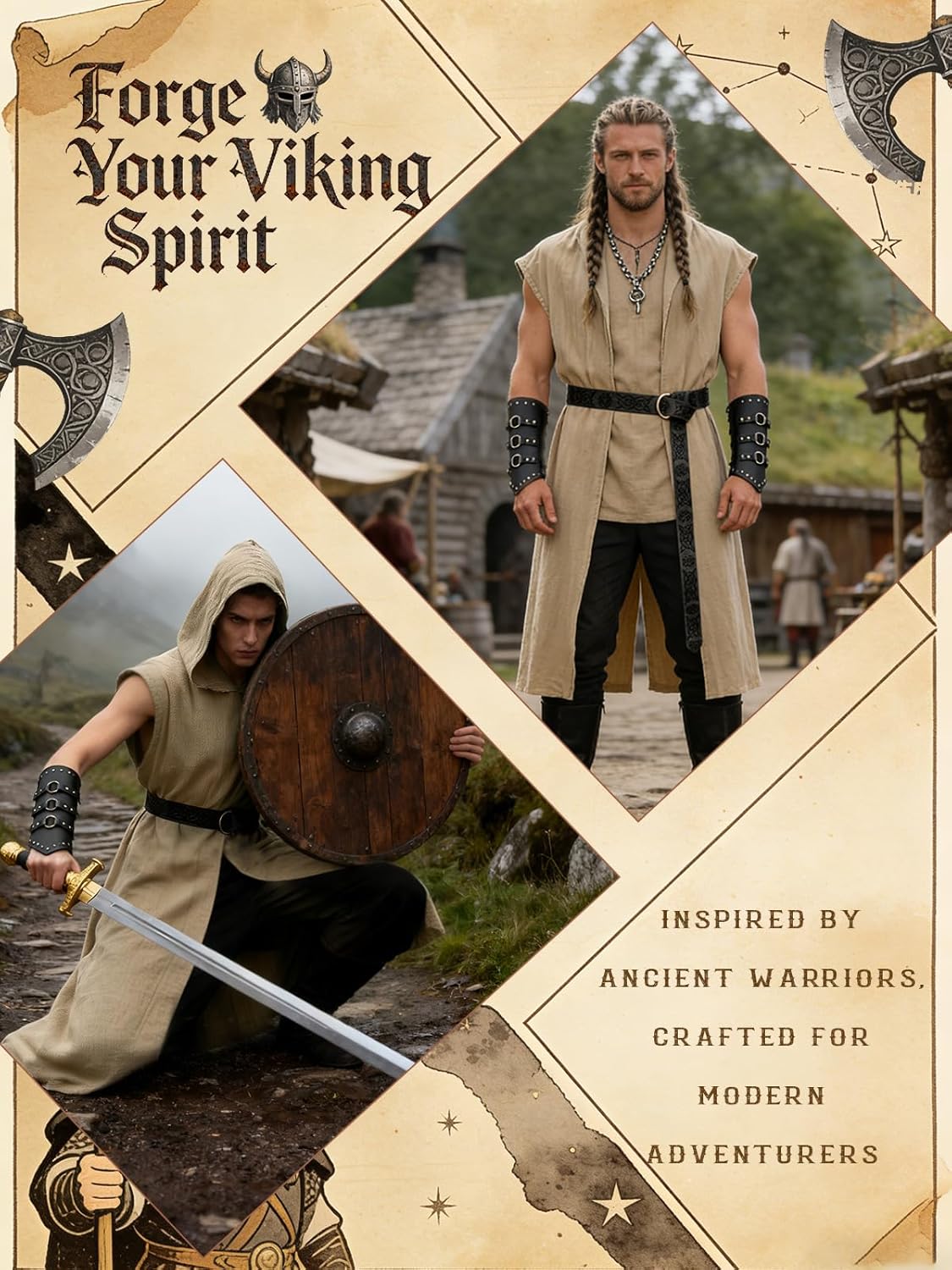 Men’s Renaissance Costume Set  - Leatherwork Belt ulasan dan harga