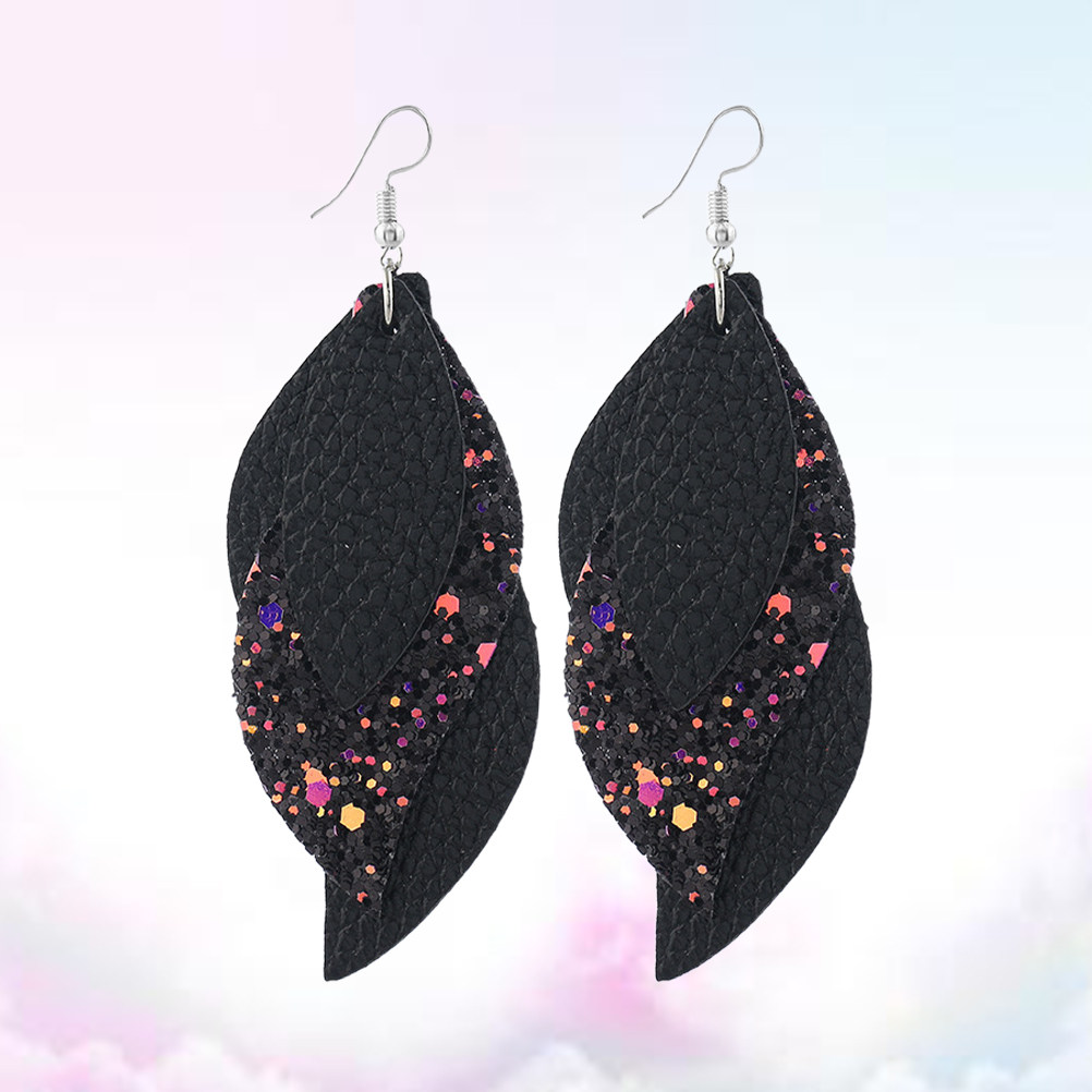 1Pair Bright Sequin Ear Drops  - Leather Work Outfit ulasan dan harga