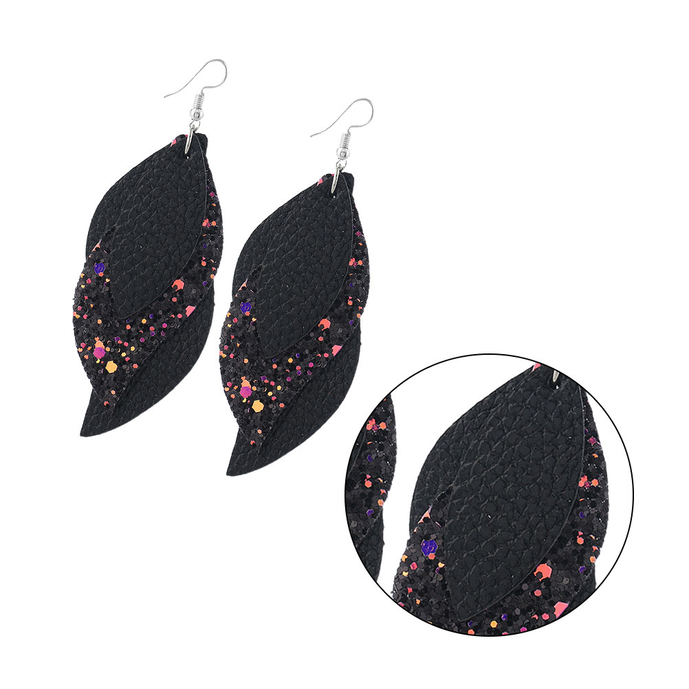 1Pair Bright Sequin Ear Drops  - Leather Work Outfit ulasan dan harga