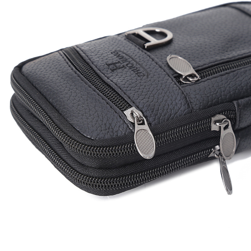 Men Waist Bag Mobile Phone Bag - Leatherwork Belt ulasan dan harga