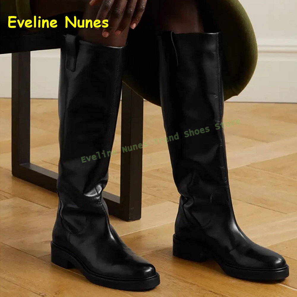 Black Leather Knee High Riding - Leather Work Women Shoes ulasan dan harga