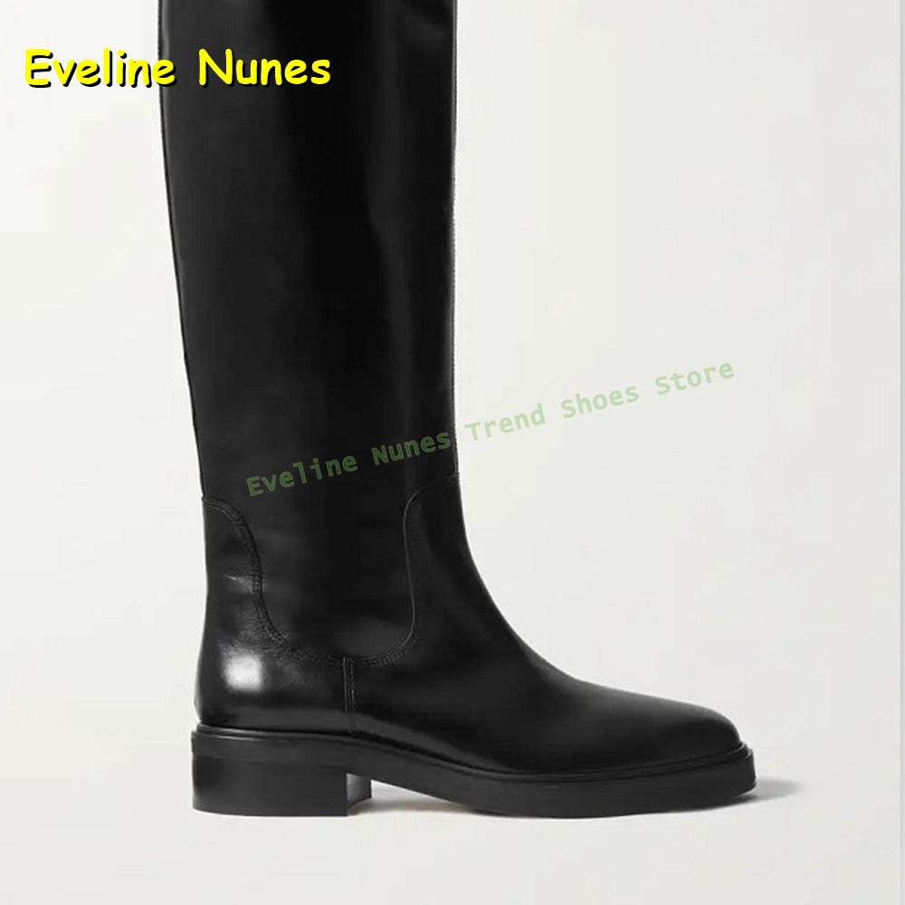 Black Leather Knee High Riding - Leather Work Women Shoes ulasan dan harga