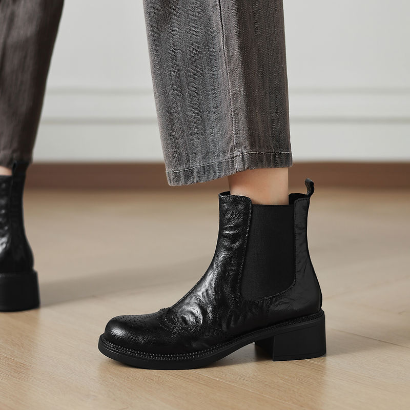 NEW Autumn Boots Women Split L - Leather Work Women Shoes ulasan dan harga