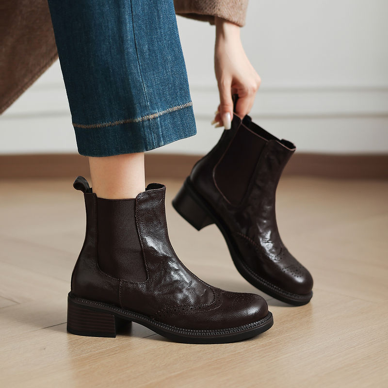 NEW Autumn Boots Women Split L - Leather Work Women Shoes ulasan dan harga