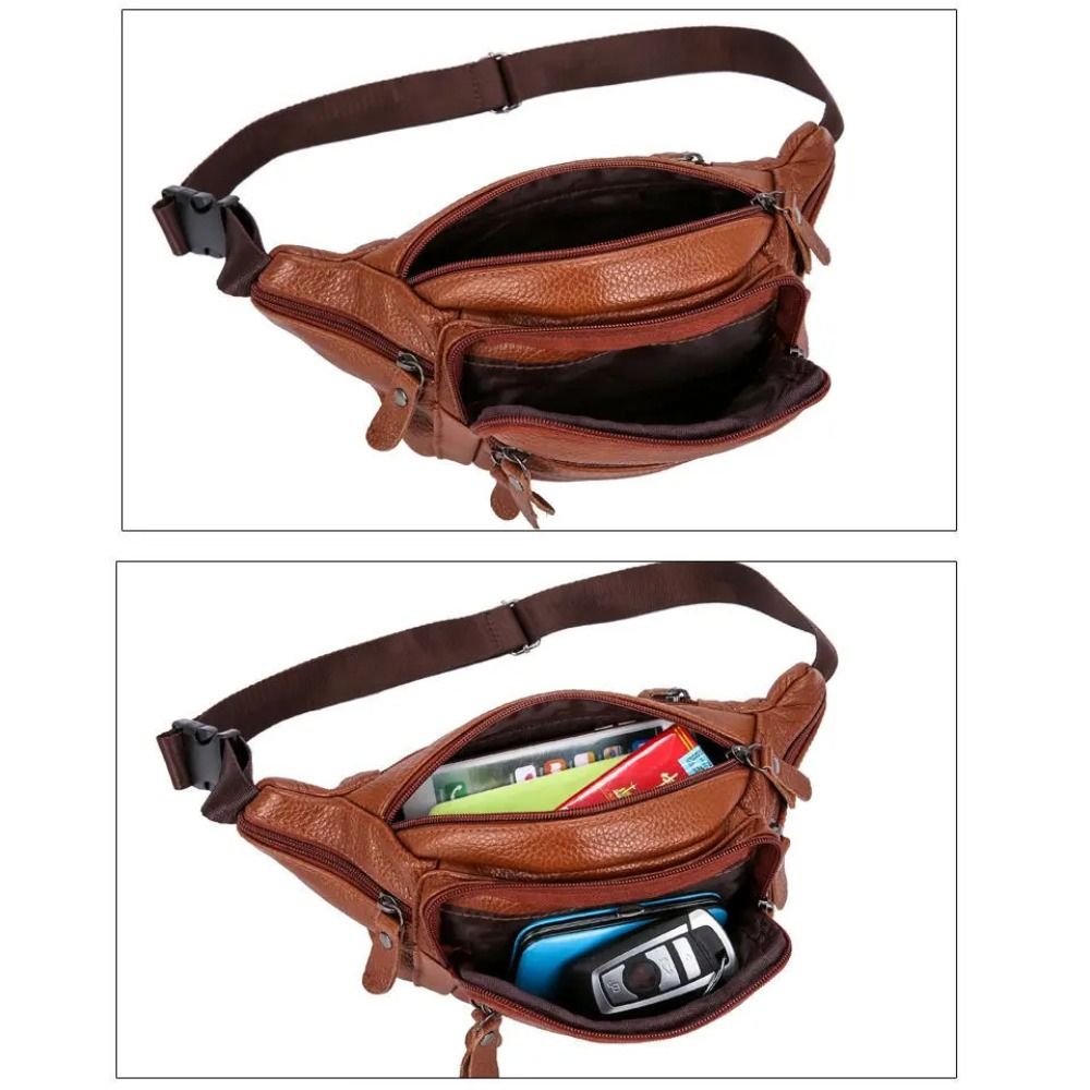 Zipper PU Leather Men's Waist  - Leatherwork Wallet ulasan dan harga