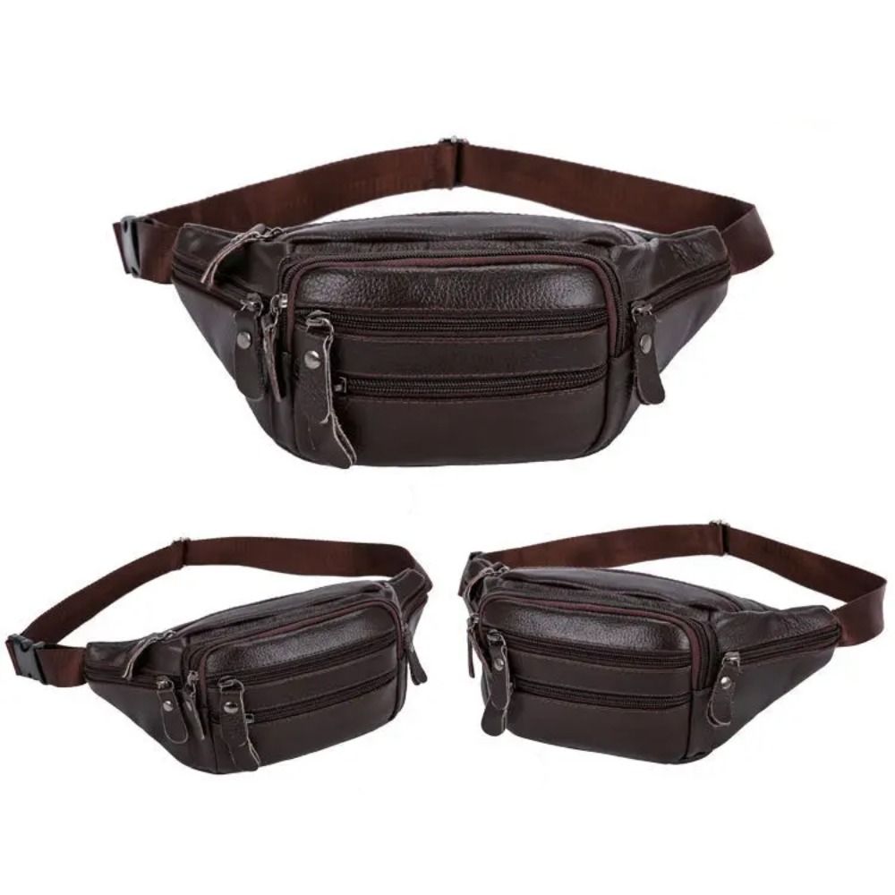 Zipper PU Leather Men's Waist  - Leatherwork Wallet ulasan dan harga