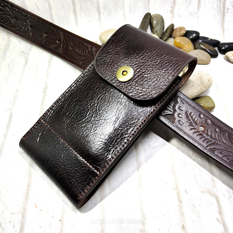 Mobile Phone Waist Bag Holster - Leatherwork Belt ulasan dan harga