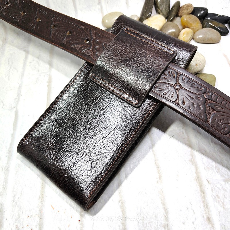 Mobile Phone Waist Bag Holster - Leatherwork Belt ulasan dan harga