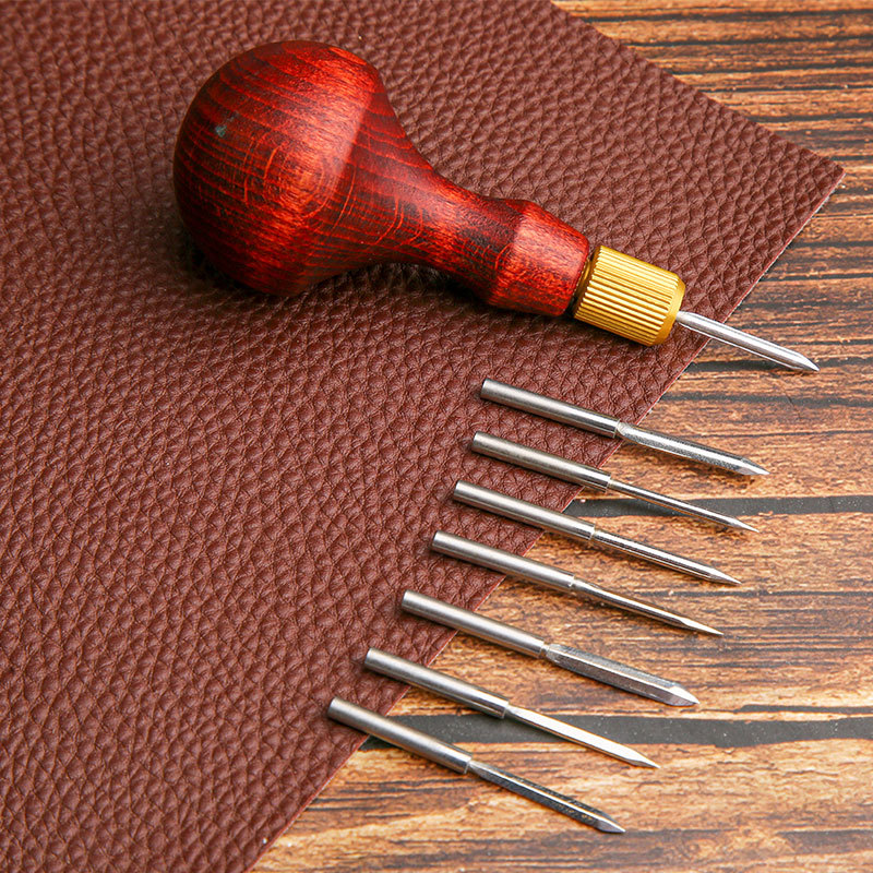 1Set DIY Leather Punch Awl Woo - Leatherwork Awl ulasan dan harga