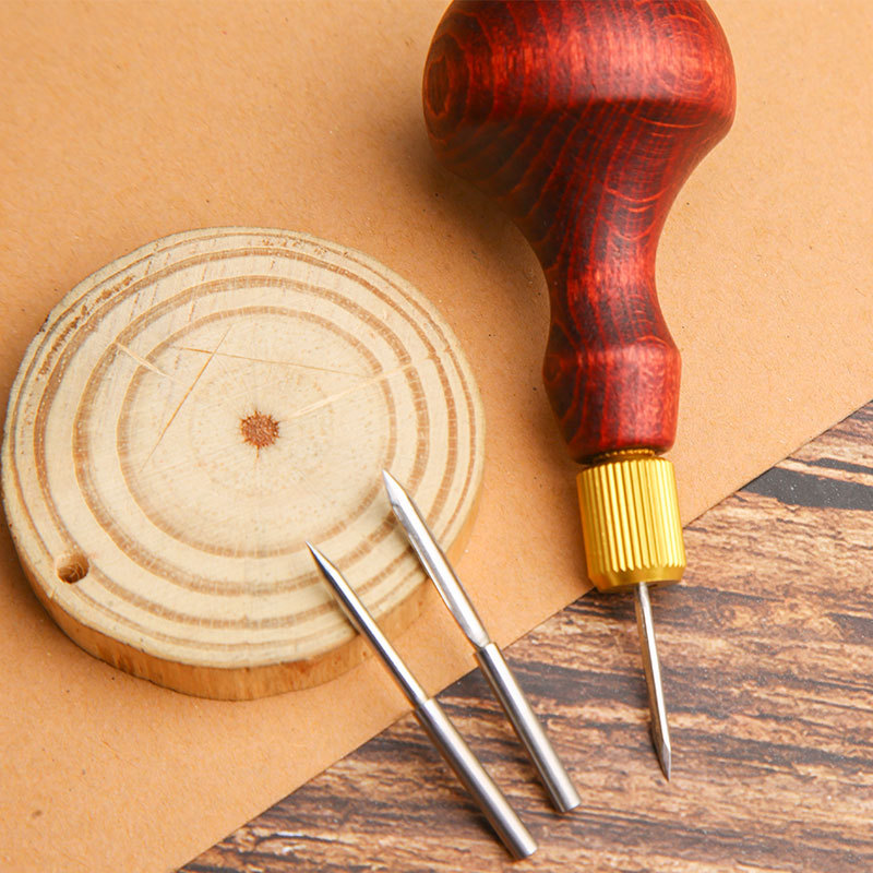 1Set DIY Leather Punch Awl Woo - Leatherwork Awl ulasan dan harga