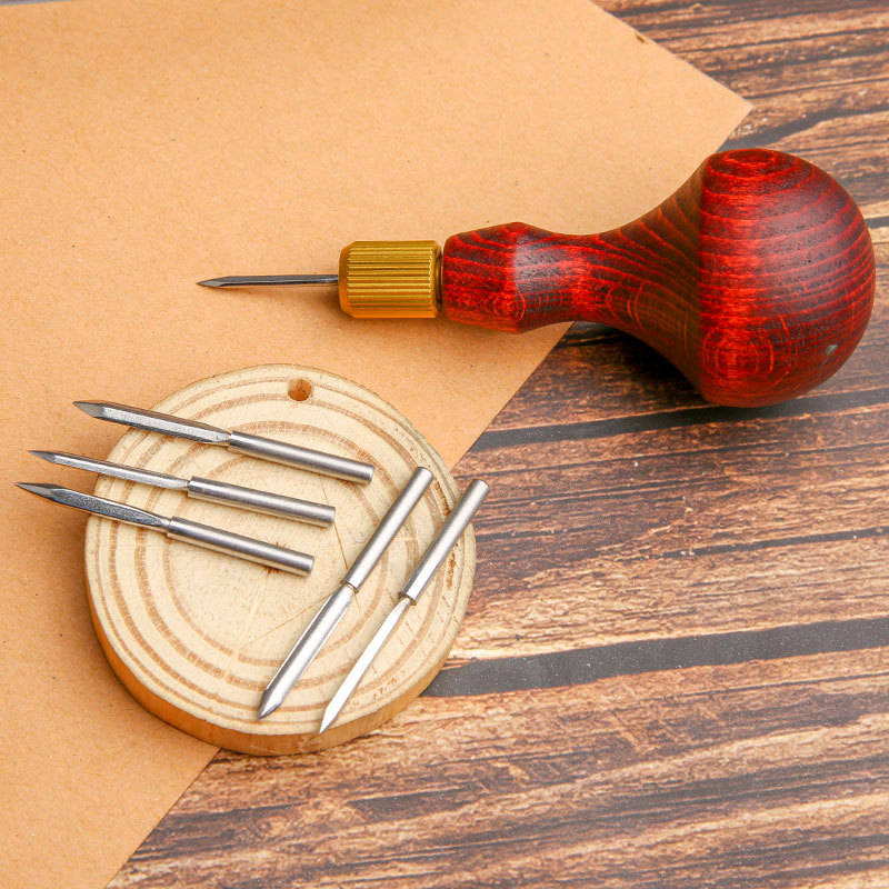 1Set DIY Leather Punch Awl Woo - Leatherwork Awl ulasan dan harga