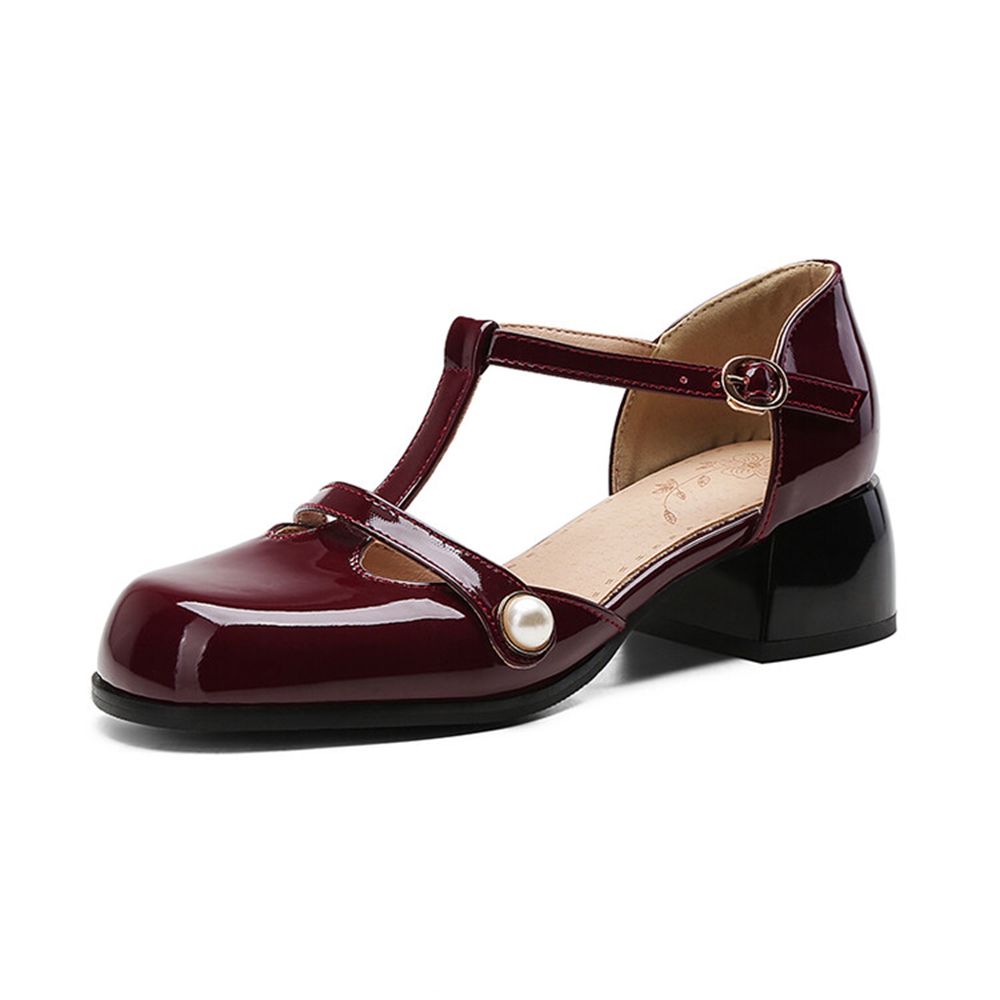 Thick High Heels Sandals Women - Leather Work Women Shoes ulasan dan harga