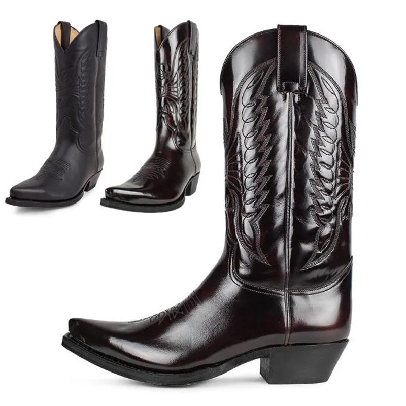 Cowboy Men Women Country Vinta - Leather Work Women Shoes ulasan dan harga