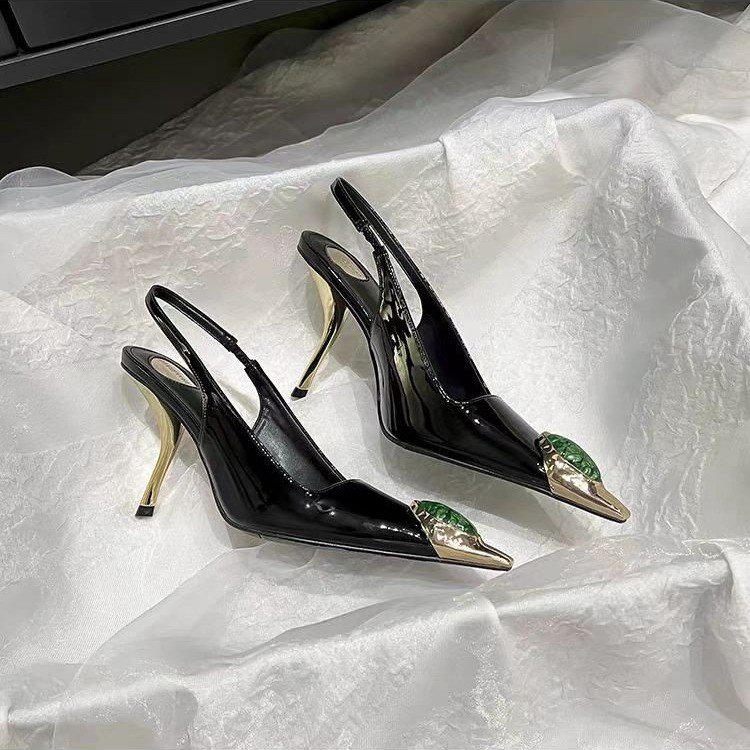 Star style Gemstone Metal Toe  - Leather Work Heels ulasan dan harga