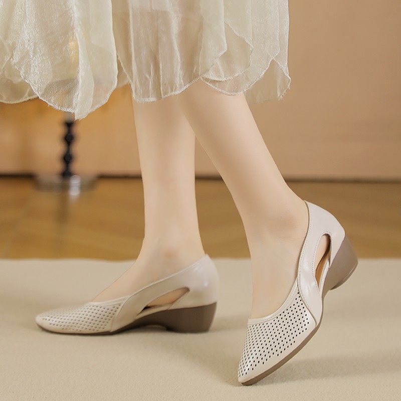 Womens Pumps Hollow Out Breath - Leather Work Outfit ulasan dan harga