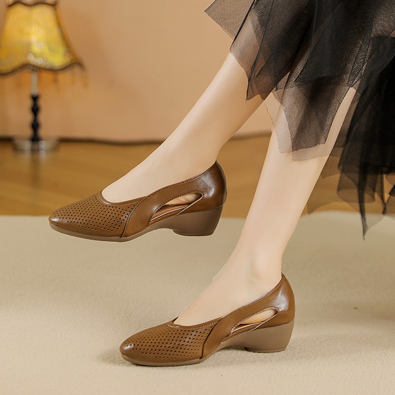 Womens Pumps Hollow Out Breath - Leather Work Outfit ulasan dan harga