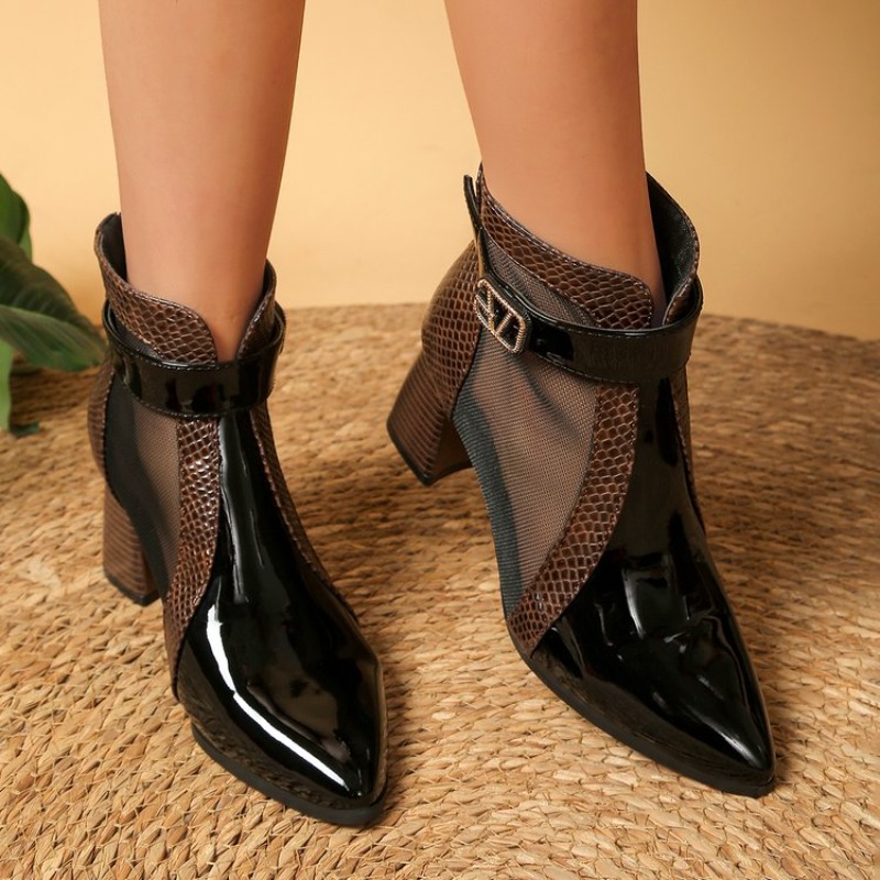 Women's Hollowed Out Mesh Boot - Leather Work Outfit ulasan dan harga