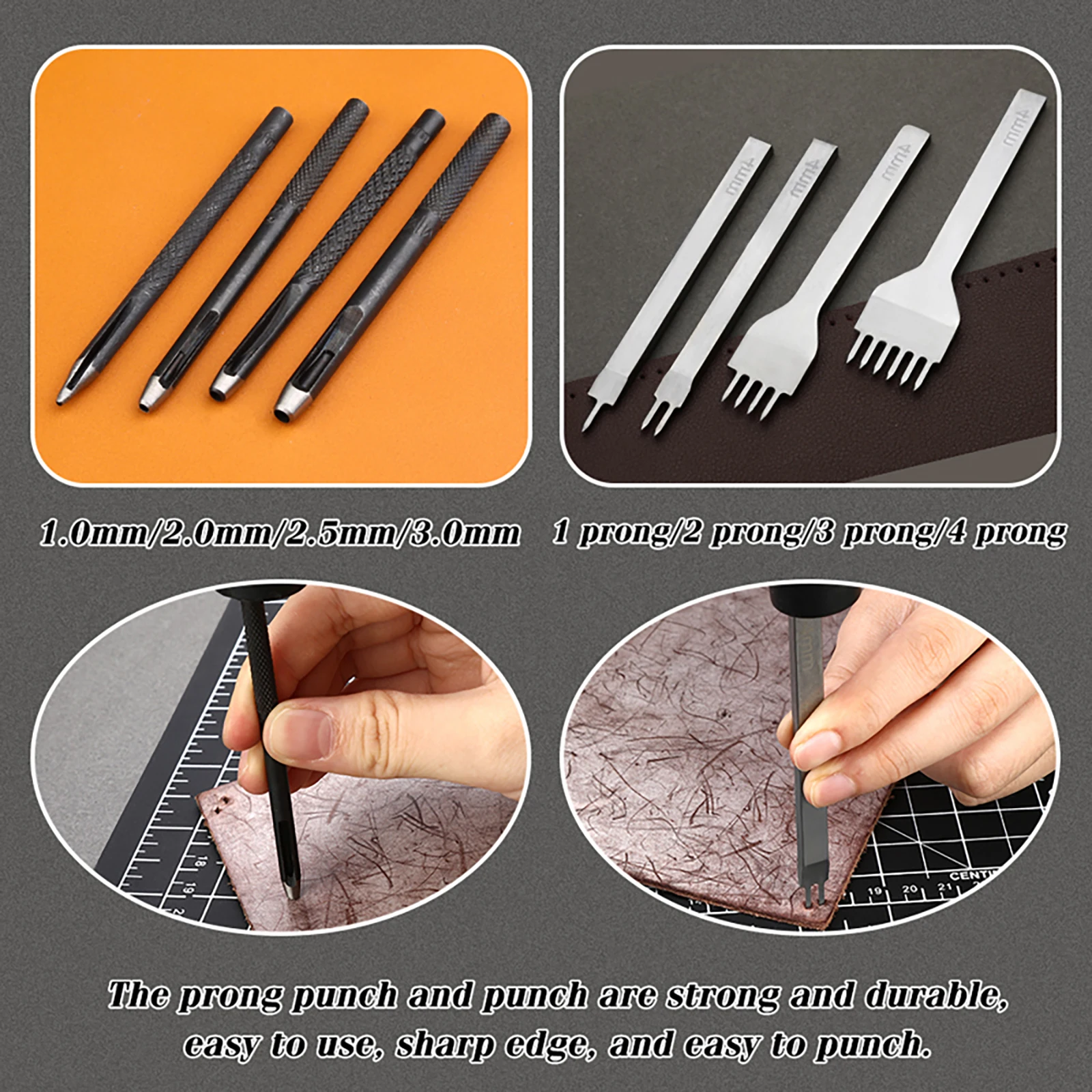 Orange Leather Sewing Kit Upho - Leatherwork Awl ulasan dan harga