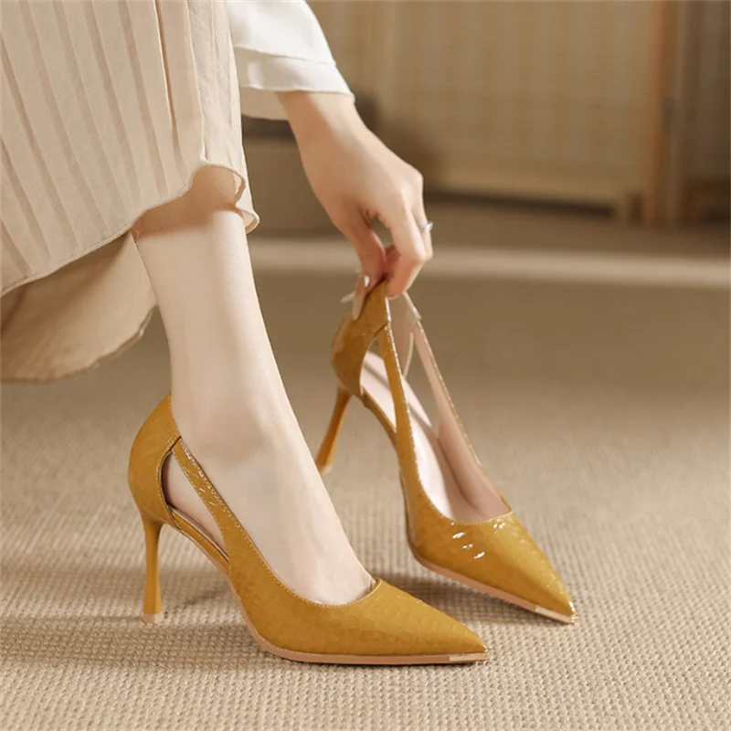 Fashion Patent Leather Women H - Leather Work Outfit ulasan dan harga