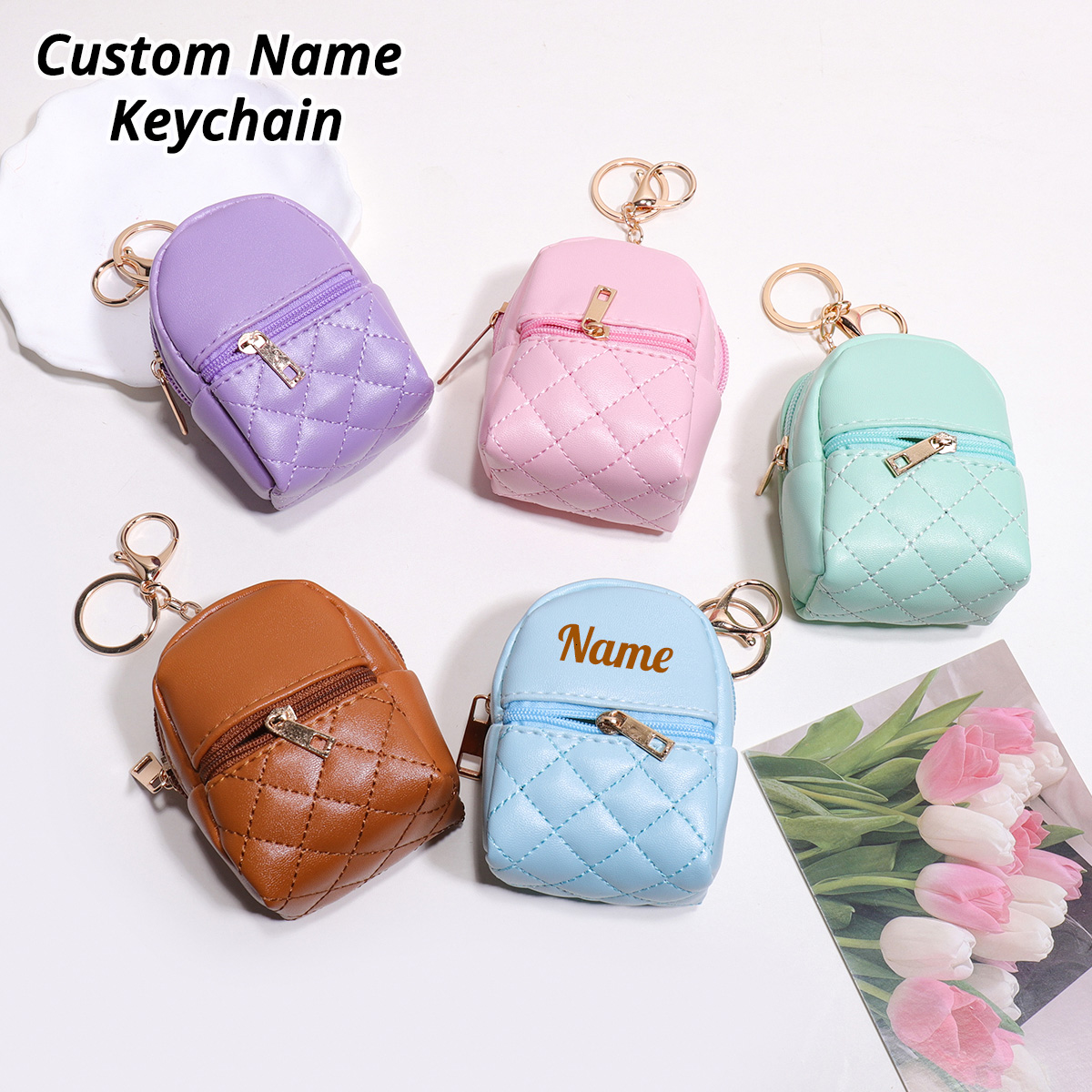 Mini Custom Name Keychain Coin - Leatherwork Wallet ulasan dan harga