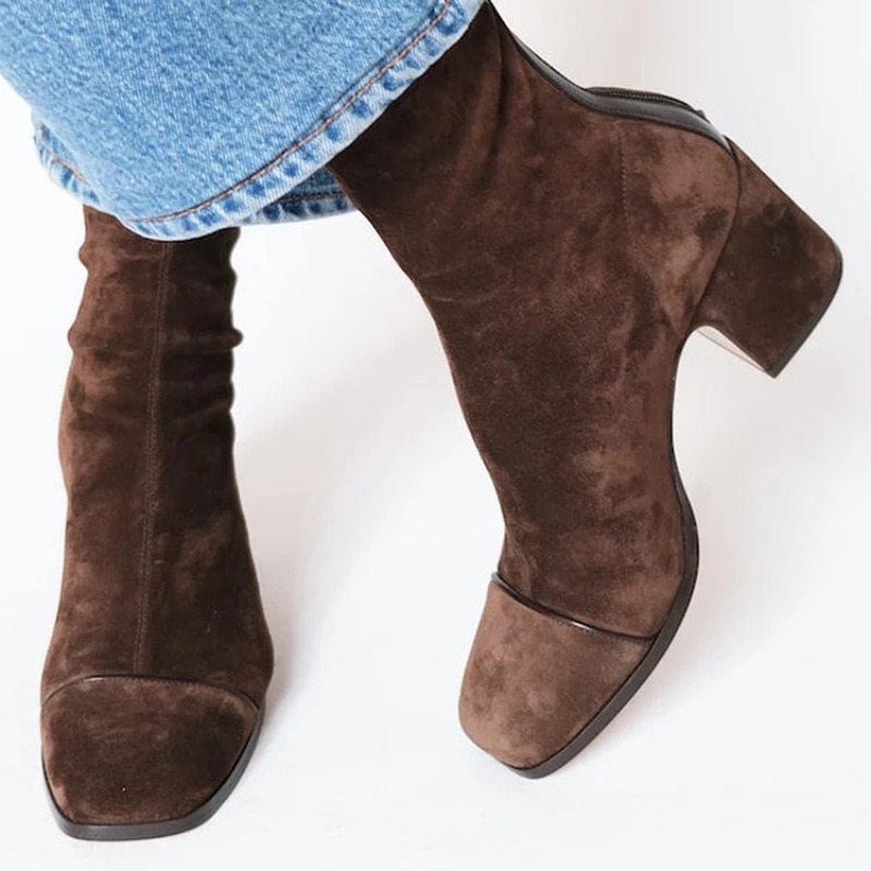 Suede Leather Women's Boots Po - Leather Work Women Shoes ulasan dan harga