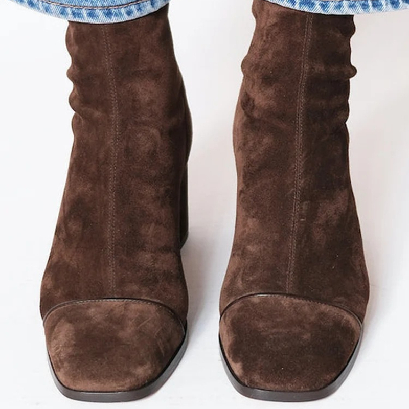 Suede Leather Women's Boots Po - Leather Work Women Shoes ulasan dan harga