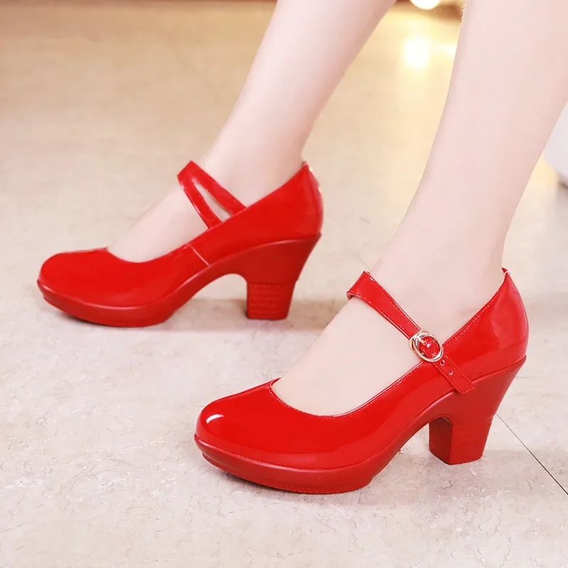 Small Size 32-43 Medium Block  - Leather Work Women Shoes ulasan dan harga