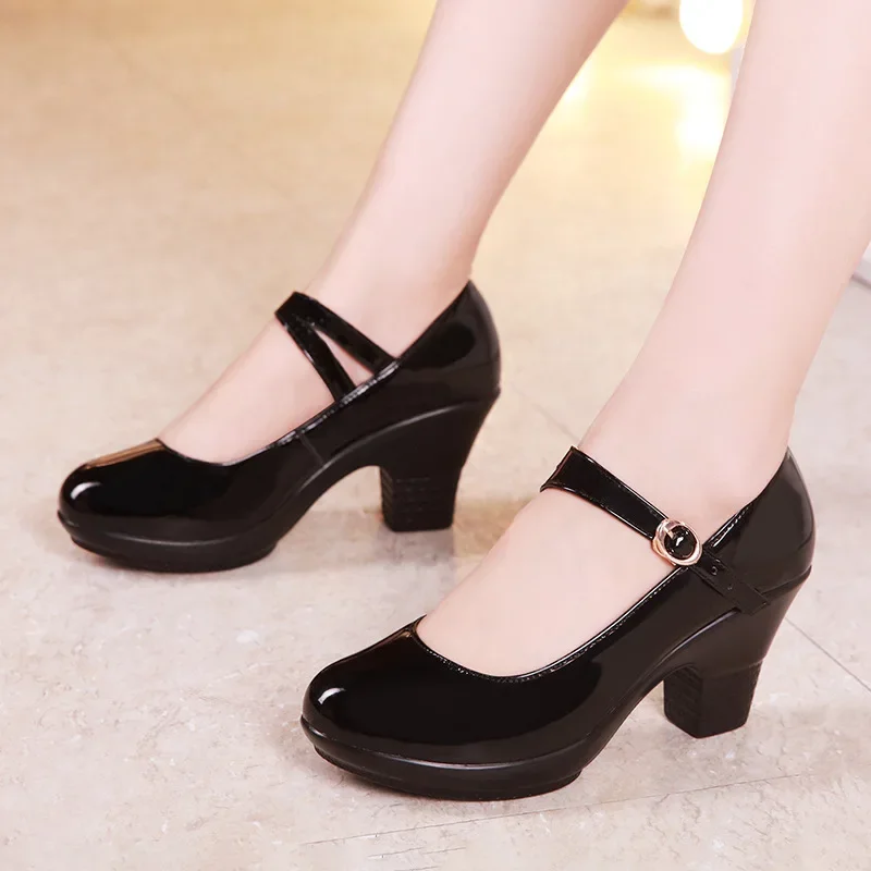 Small Size 32-43 Medium Block  - Leather Work Women Shoes ulasan dan harga