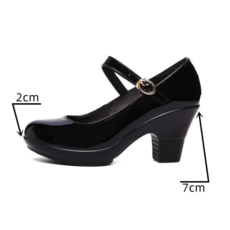 Small Size 32-43 Medium Block  - Leather Work Women Shoes ulasan dan harga
