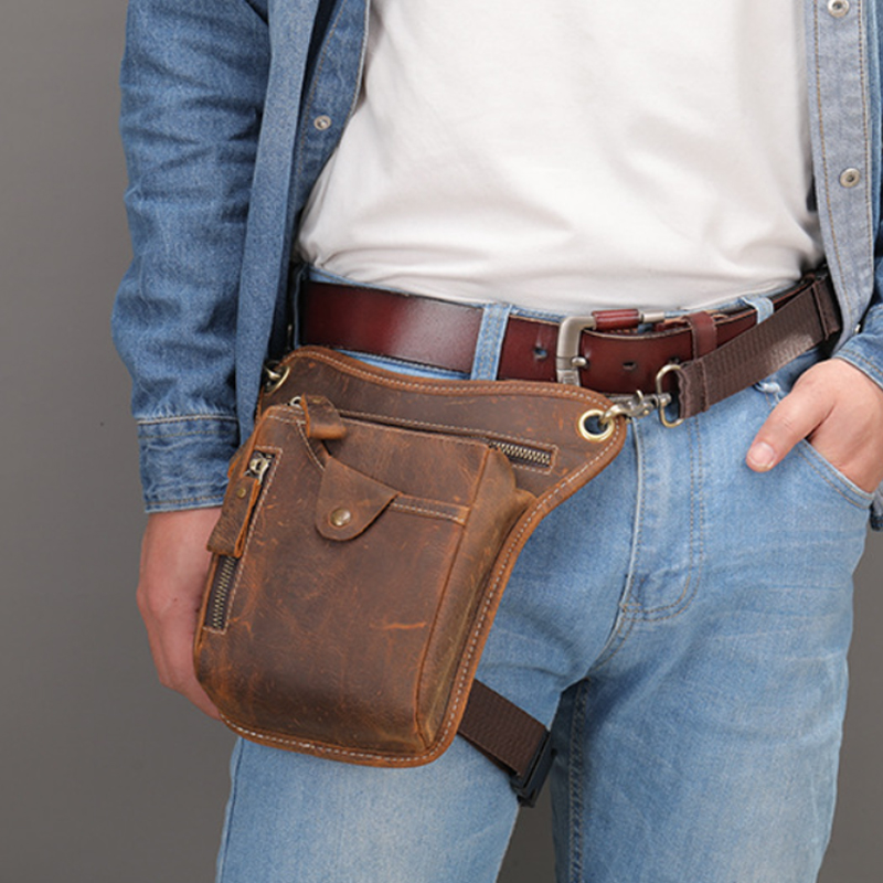 Vintage Pu Leather Waist Pack  - Leatherwork Belt ulasan dan harga
