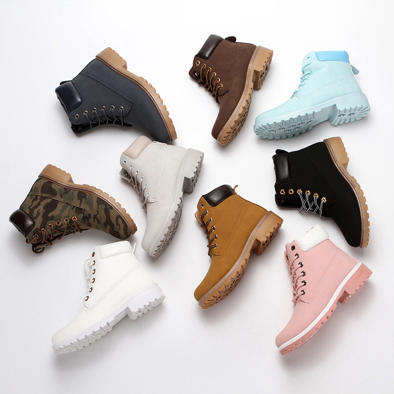 Women's Platform Boots Round T - Leather Work Women Shoes ulasan dan harga
