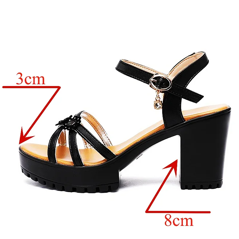 8cm Small Size 32-43 Elegant F - Leather Work Heels ulasan dan harga