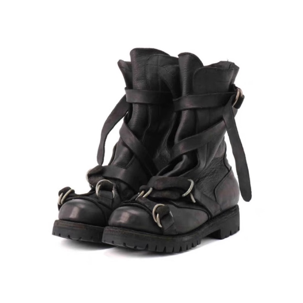 Men's Leather Motorcycle Boots - Leatherwork Belt ulasan dan harga