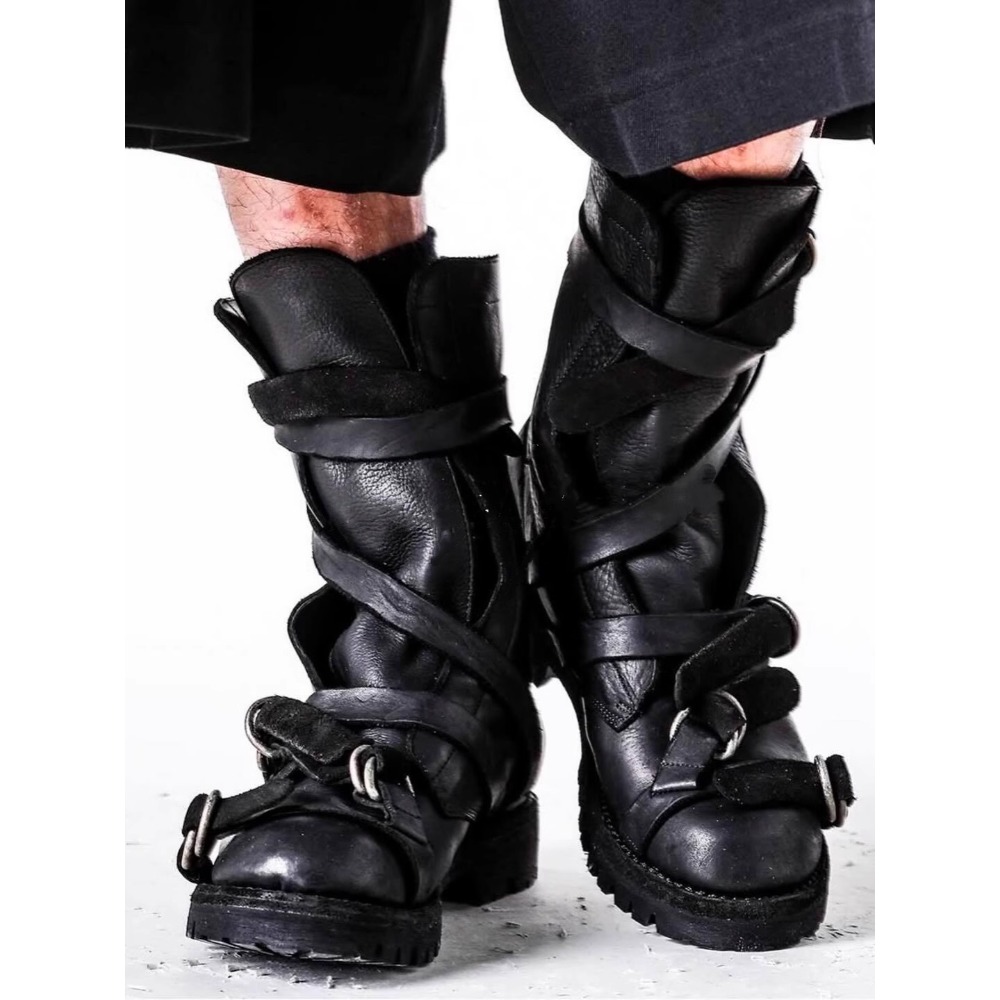 Men's Leather Motorcycle Boots - Leatherwork Belt ulasan dan harga