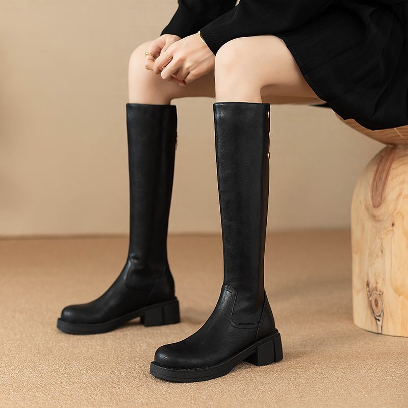 Autumn Winter Middle Heel Ladi - Leather Work Women Shoes ulasan dan harga